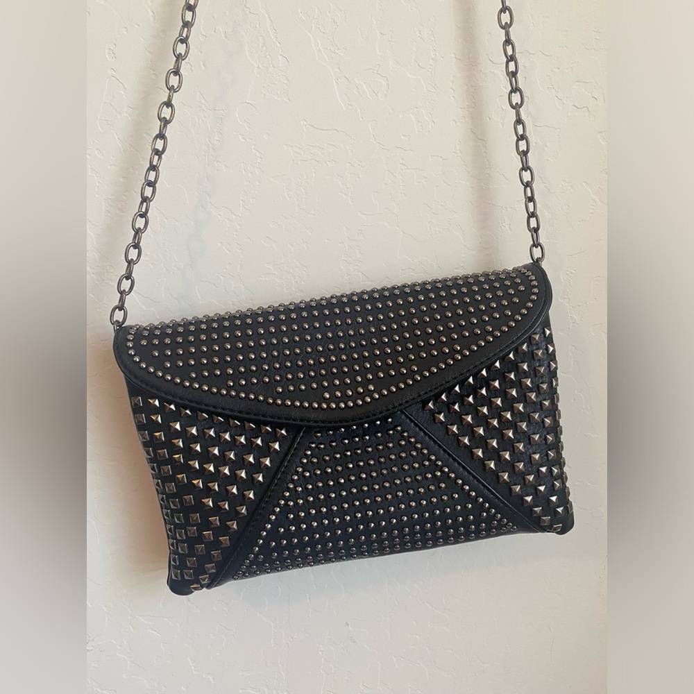 Studded Black Chain Shoulder Bag